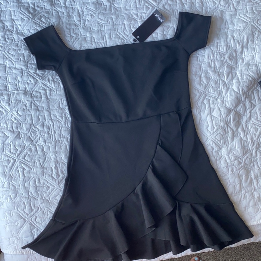 Black off the shoulder dress